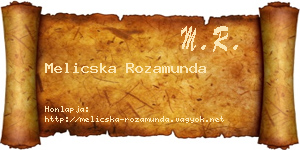 Melicska Rozamunda névjegykártya